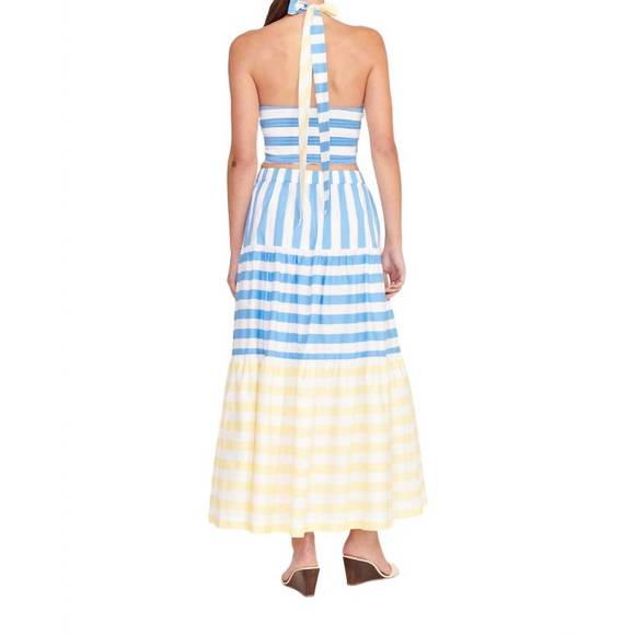 NEW STAUD smocked kai top in buttercup seashore stripe - Picture 3 of 3